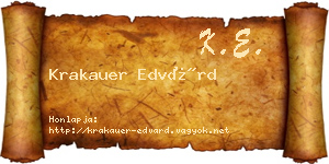 Krakauer Edvárd névjegykártya
